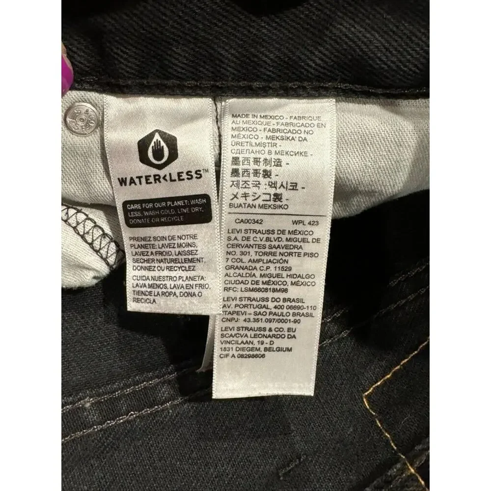LEVI STRAUSS 550 Waterless Jeans Men 44x30 Straight Leg Black Denim